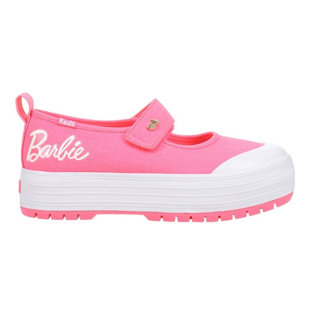 Keds Barbie Doll Pink Canvas Mary Jane Platform Casual Shoe Women Sz 7 Girl Core